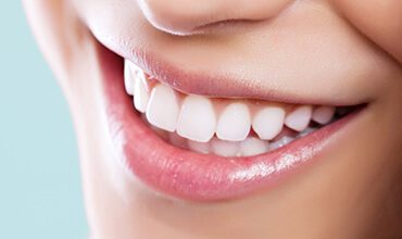 Closeup image of a bright white smile