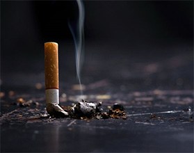 Cigarette is snuffed out