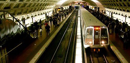 Metro access subway train platform