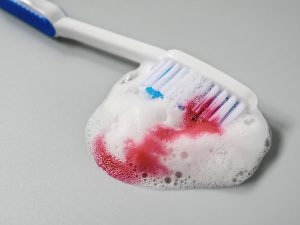 Blood and toothpaste