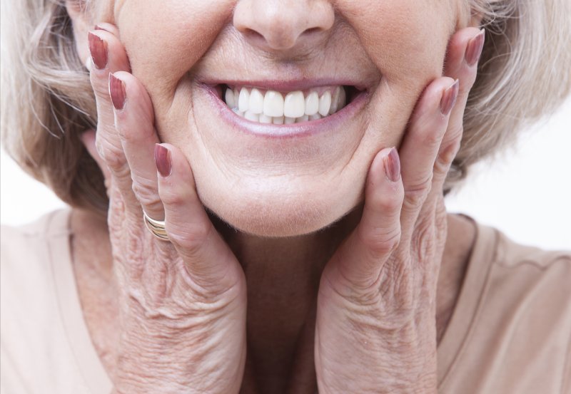 Woman with dentures